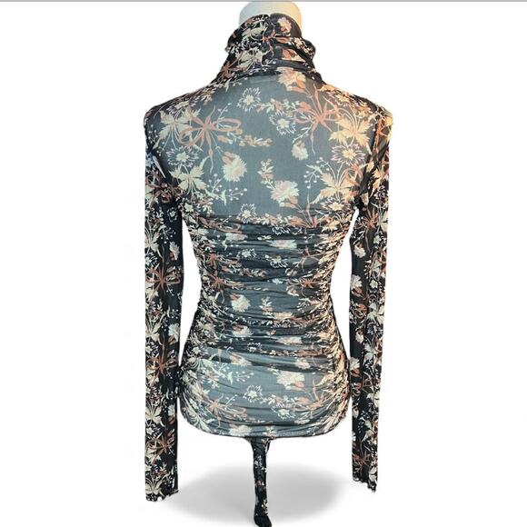 Free People Under It All Bodysuit black floral whimsy goth sheer mesh boho - Picture 7 of 10
